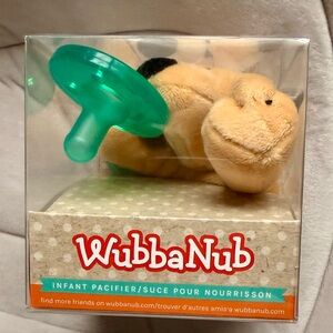 WubbaNub Teal Pacifier with Tan Plush Companion